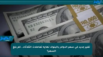 تغير جديد في سعر الدولار بالبنوك نهاية تعاملات الثلاثاء.. كم بلغ السعر؟